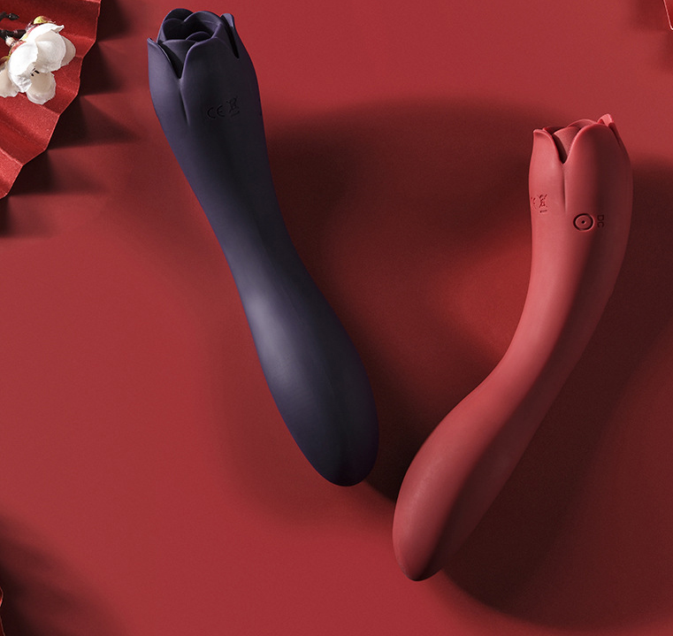 China Rechargeable Rose Clitoris Nipple Licker 2 in 1  Clitoral G Spot Dildo Vibrator Supplier, Pricelist