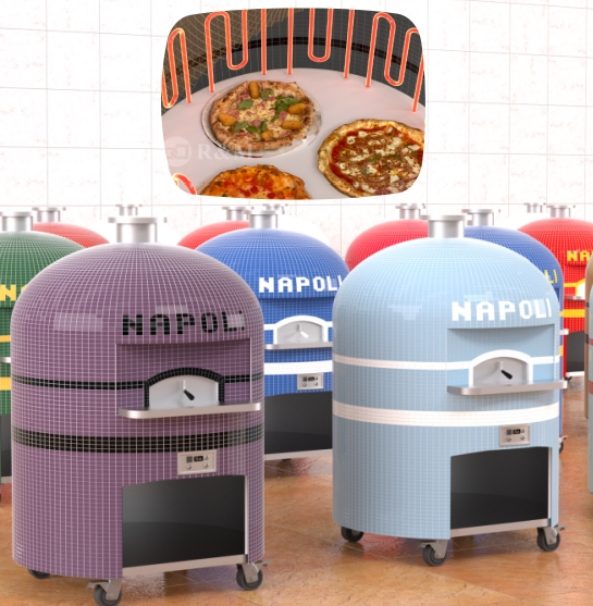 a Neapolitan Stoke Mobile Movable Counter Top Multi Color Halo Mini Tabletop Italia Woodburner The Dome Pizza Oven Dome Forno Barbeque Cost for Food Truck Cart