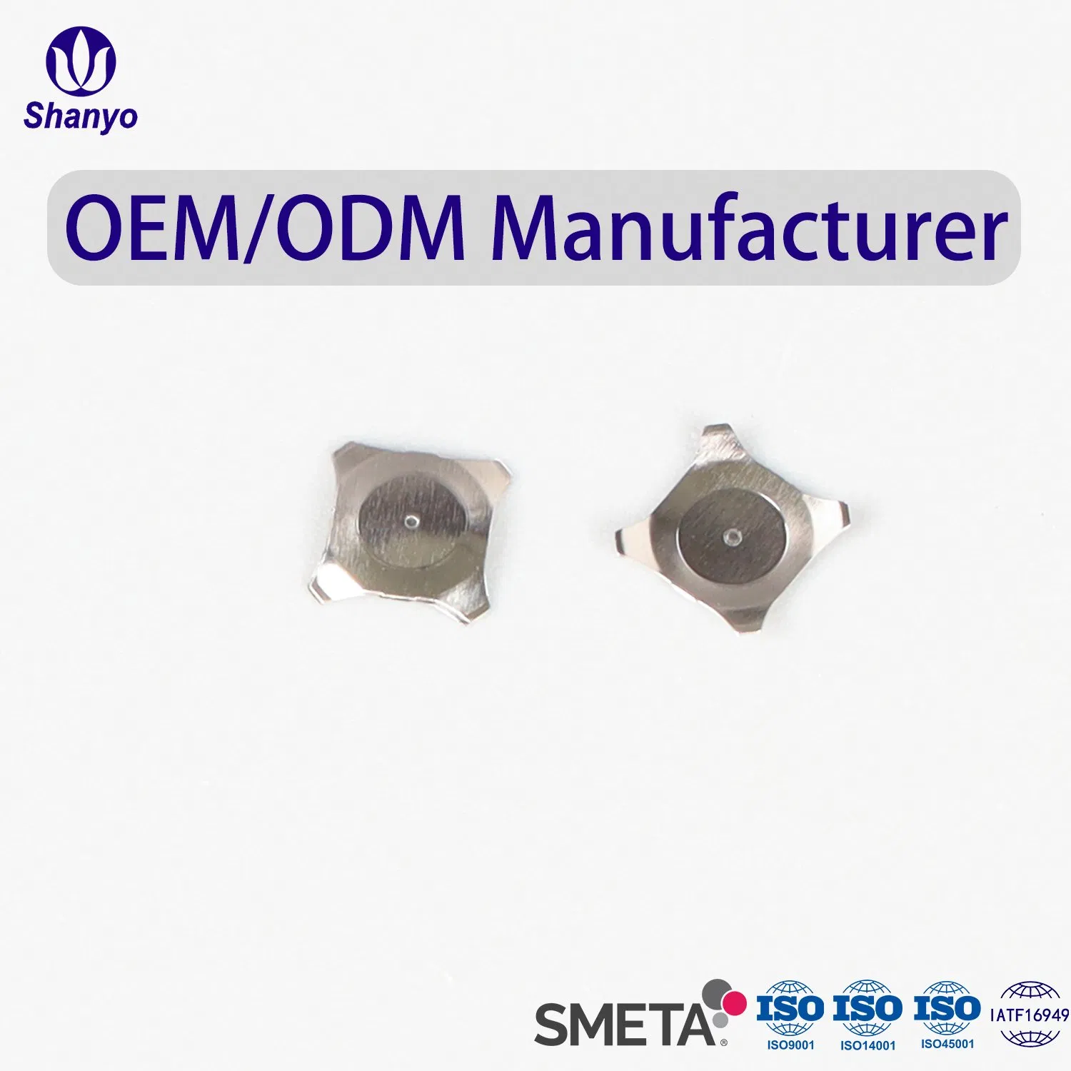 Shanyo Precision Stamping Cross Shape Tactile Snap Metal Dome Switches for Mobile Phone Buttons