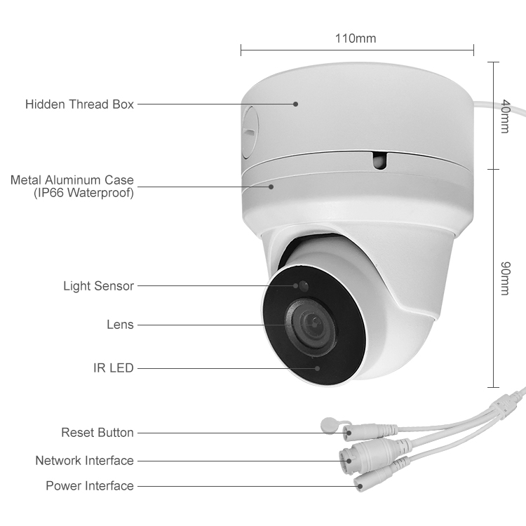 Poe Ai 6MP HD Industrial Metal Casing IP 66 1080P Face Recognition Vehicle Recognition CCTV Camera