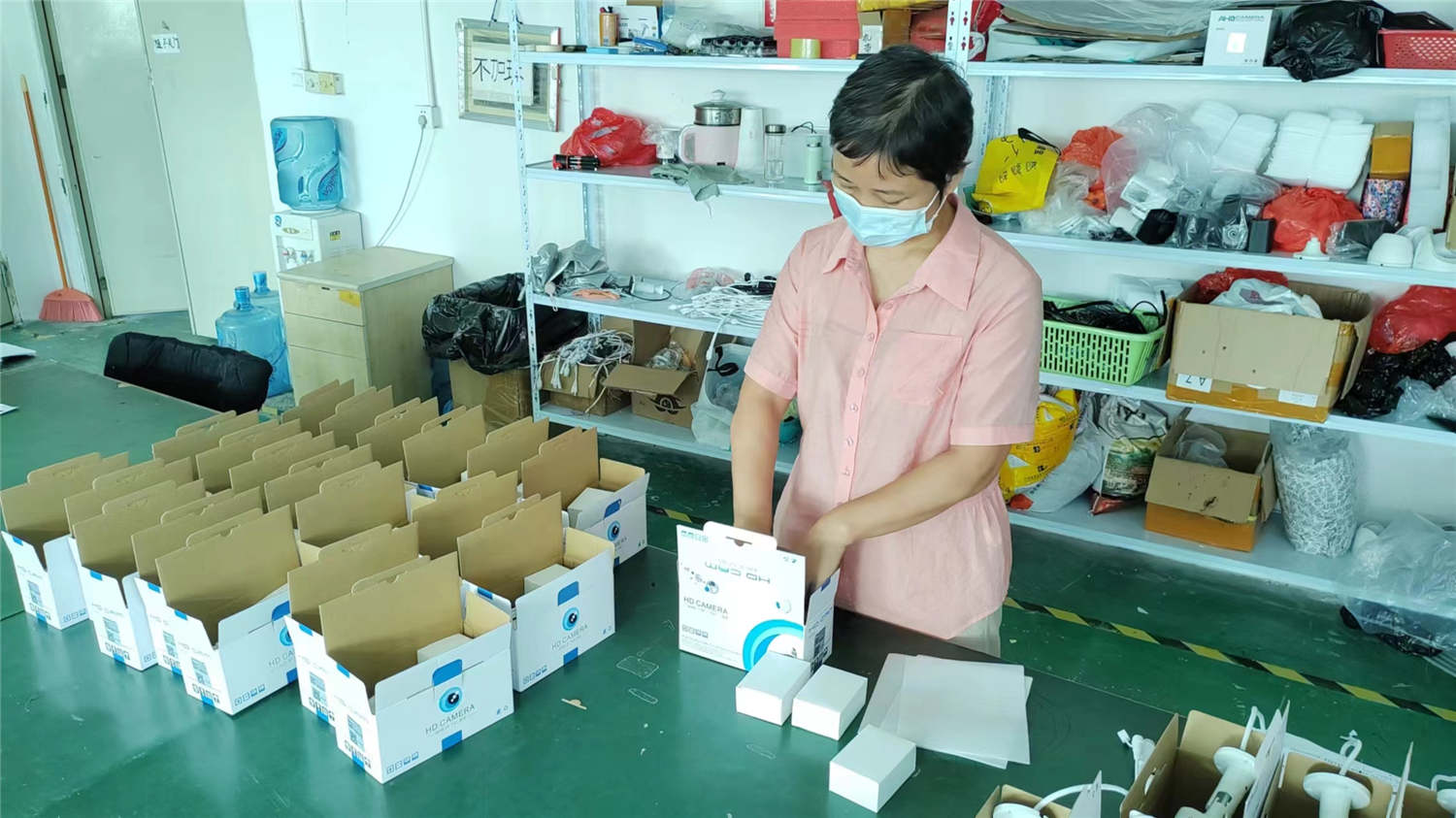 HawkEye Camera product packing and shipping preparation