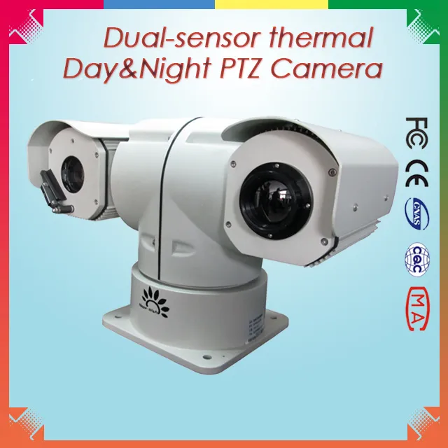Long Range PTZ Thermal and Daylight Camera 5km Dual Sensor Thermal Camera