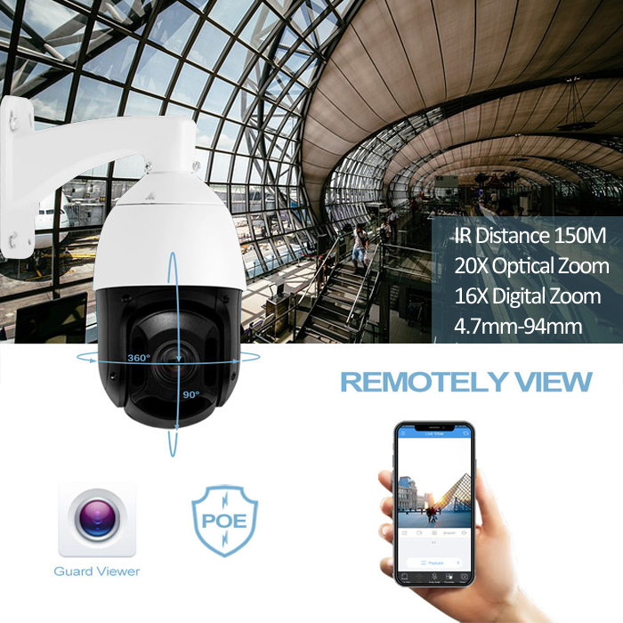 3MP Poe Outdoor Security IP Camera IP66 Weatherproof PTZ Speed Dome Camera Support Autotracking Human &amp; Vehicle Detection