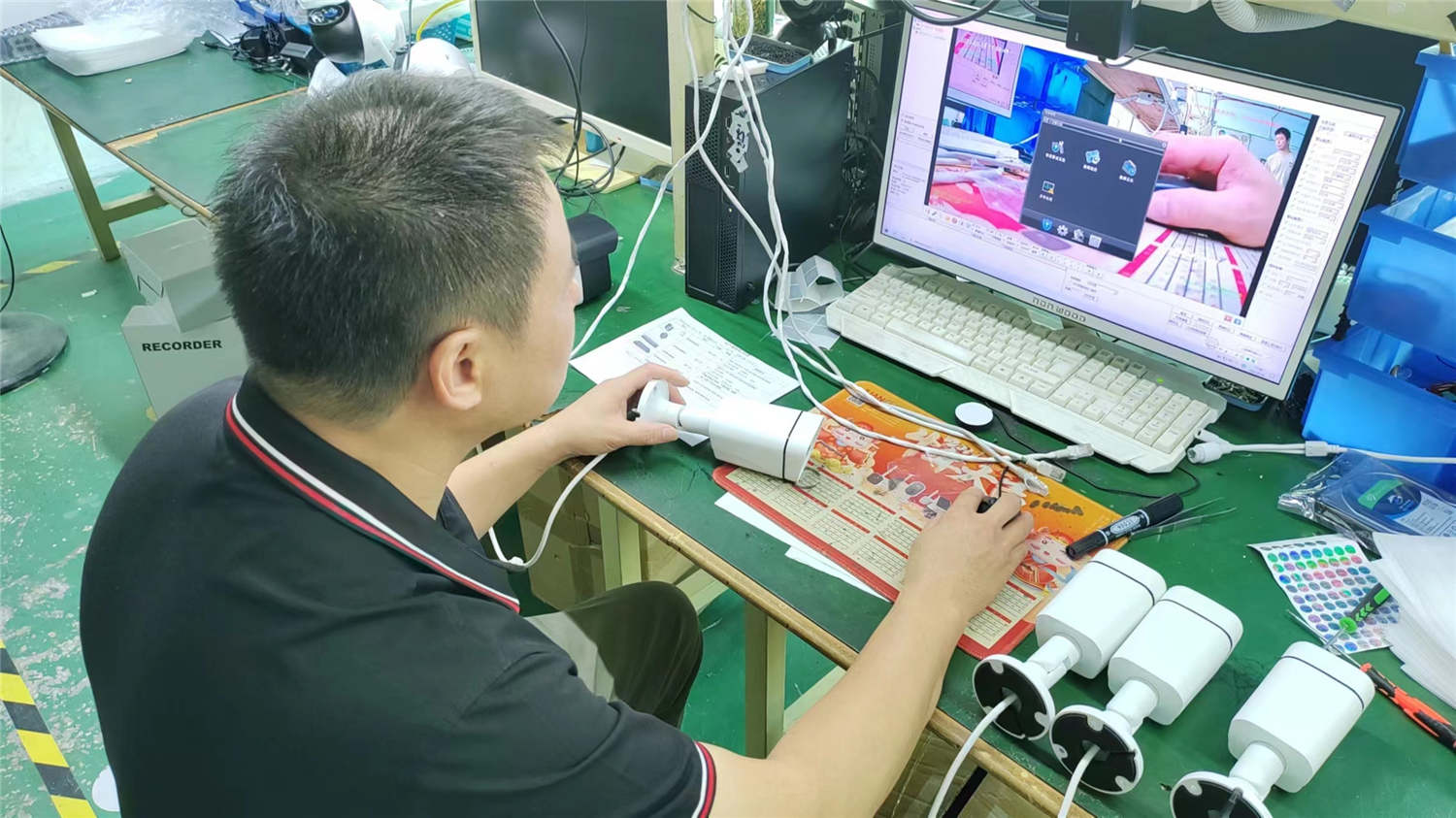 HawkEye Camera product testing department — quality inspection