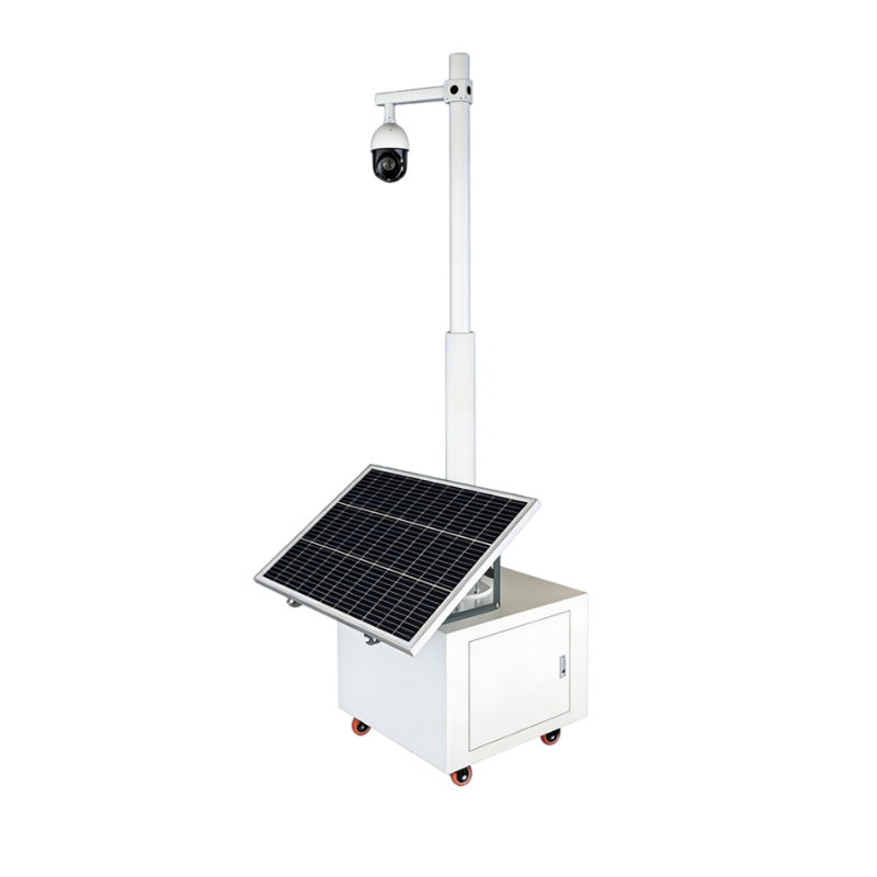 off-Grid Solar CCTV Monitoring Station with Wheeled Cabinet