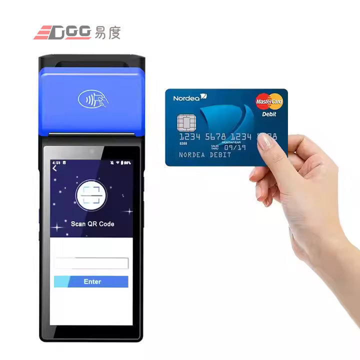 Edoo Vs50 58mm Thermal Label Printer 5.45 Inch Display NFC Wireless Data POS Terminal for Mobile Cashier Take-Away Teceipt