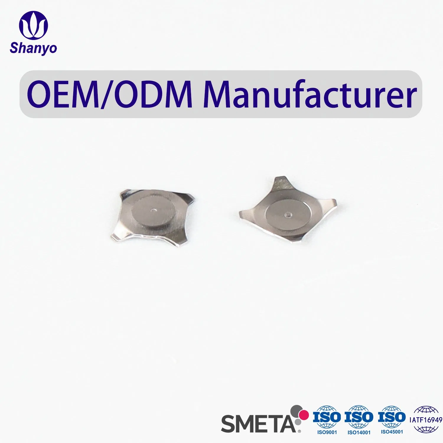 Shanyo Precision Stamping Cross Shape Tactile Snap Metal Dome Switches for Mobile Phone Buttons