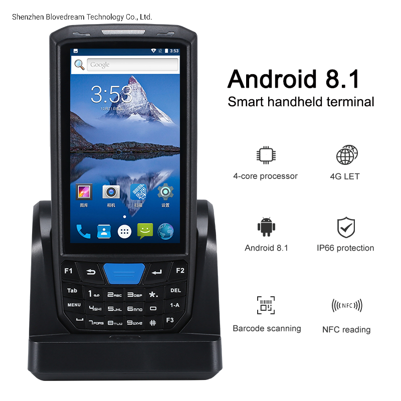 Android 4.5 Inch Mobile Terminal Barcode Industrial PDA