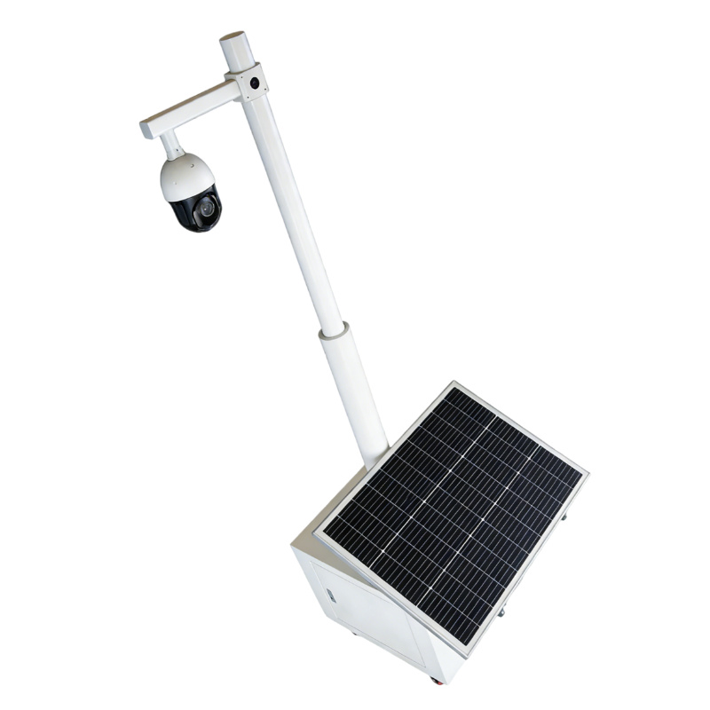 off-Grid Solar CCTV Monitoring Station with Wheeled Cabinet