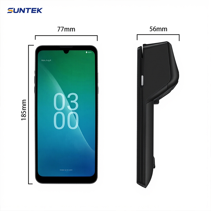 Suntek Portable Mobile Wireless 2GB RAM NFC Handheld Android PDA 2D Barcode Scanner POS Terminal with Built in Thermal Printer