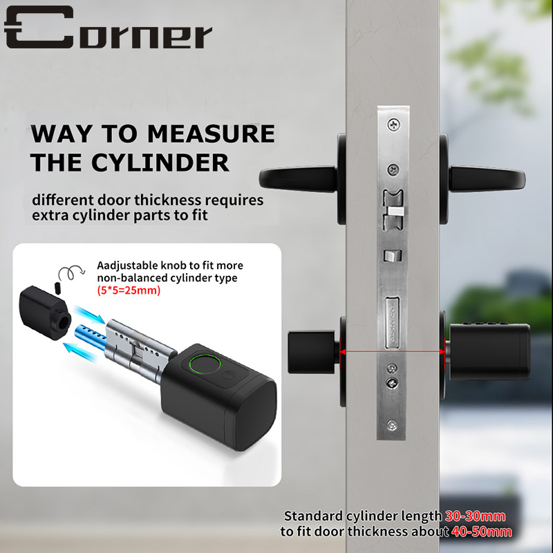 Multiple Unlock Way Electronic Keyless Fingerprint ID Card USB Rechargeable Emergency Smart Door Lock
