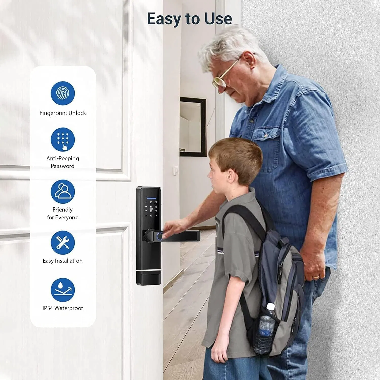 Keyless Entry Home Security Ttlock WiFi Tuya Fingerprint Keypad Smart Deadbolt Touch Digital Pin Code Easy Installation Bluetooth Electronic Security Door Lock