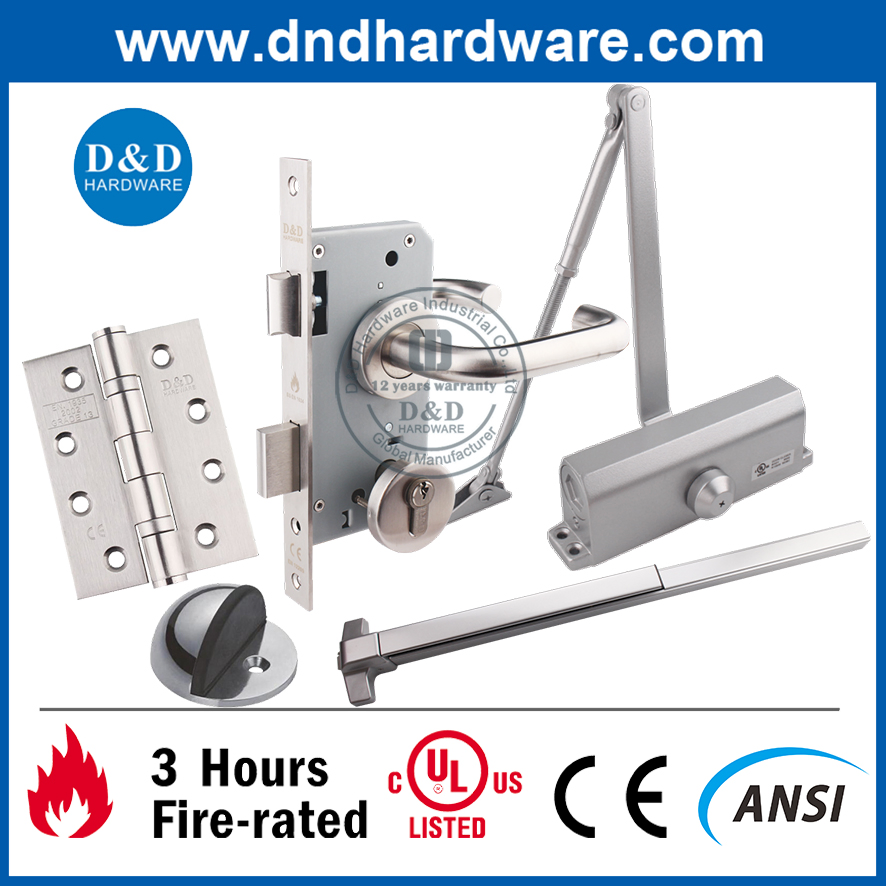 Stainless Steel ANSI UL Panic Exit Device Double Door Panic Bar Supplier