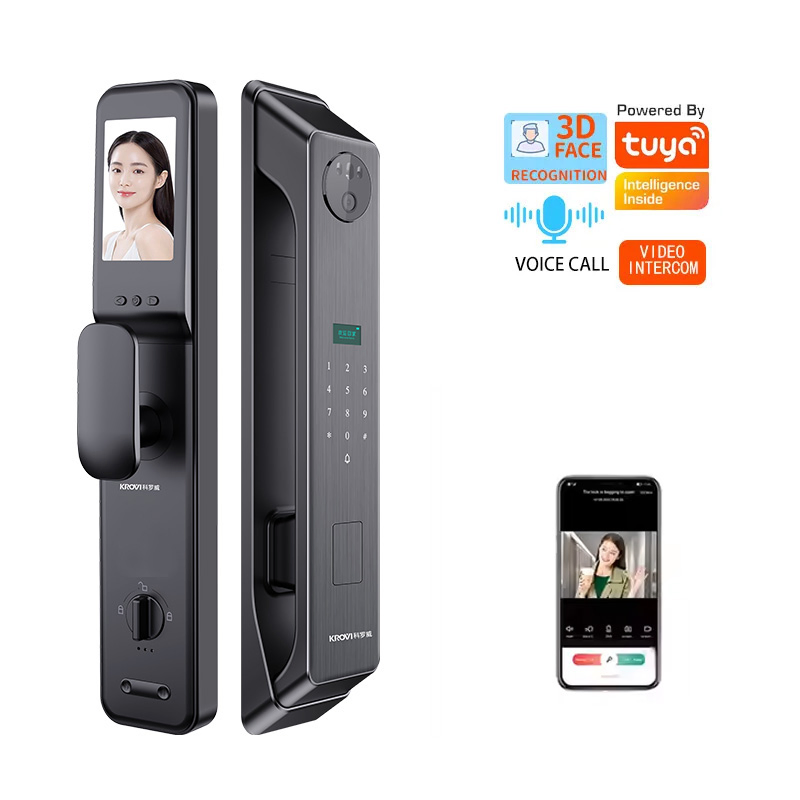 Smart Lock 3D Face Recognition Fingerprint Tuya WiFi Biometric Door Lock Tuya APP Control Keyless Entry Digital Door Lock