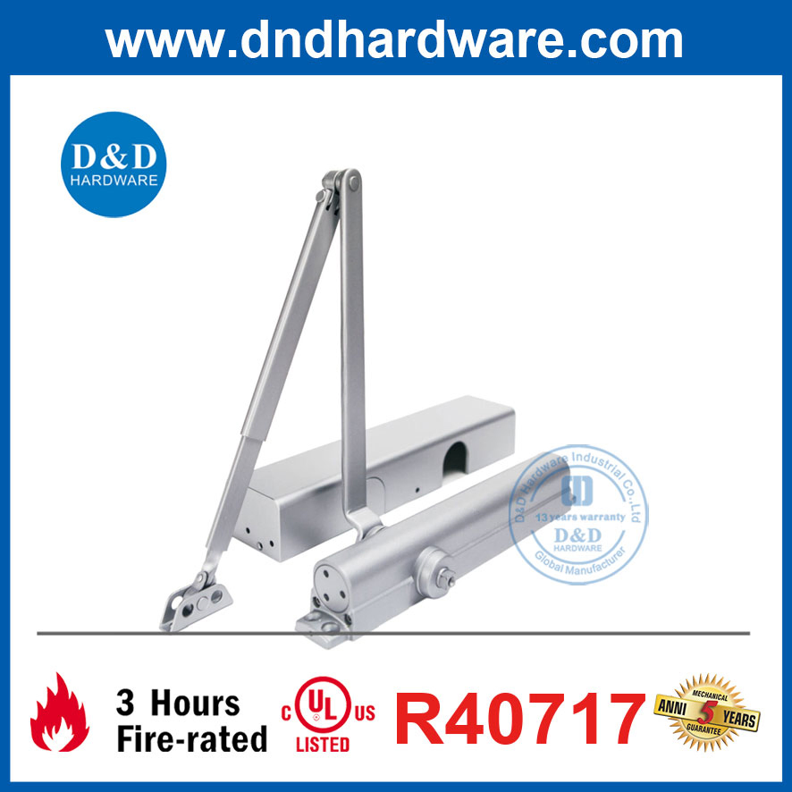 Aluminum Alloy Heavy Duty Surface Mounted Spring Door Closer for Commercial Building