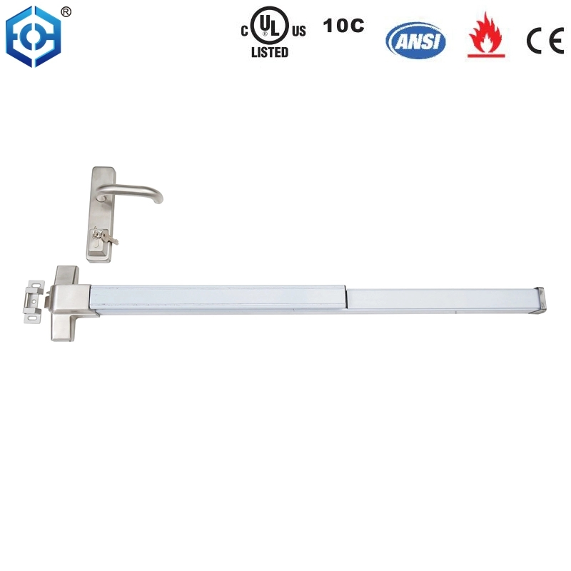 Push Bar Door Locks Panic Exit Device with Exterior Lever Emergency Lock Stainless Steel Commercial Door with Exterior Lever and 3 Keys for Metal Wood Door
