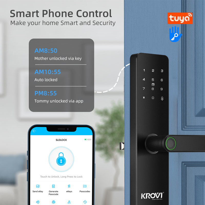 Electronic Intelligent Door Lock with Fingerprint Smart Door Lock