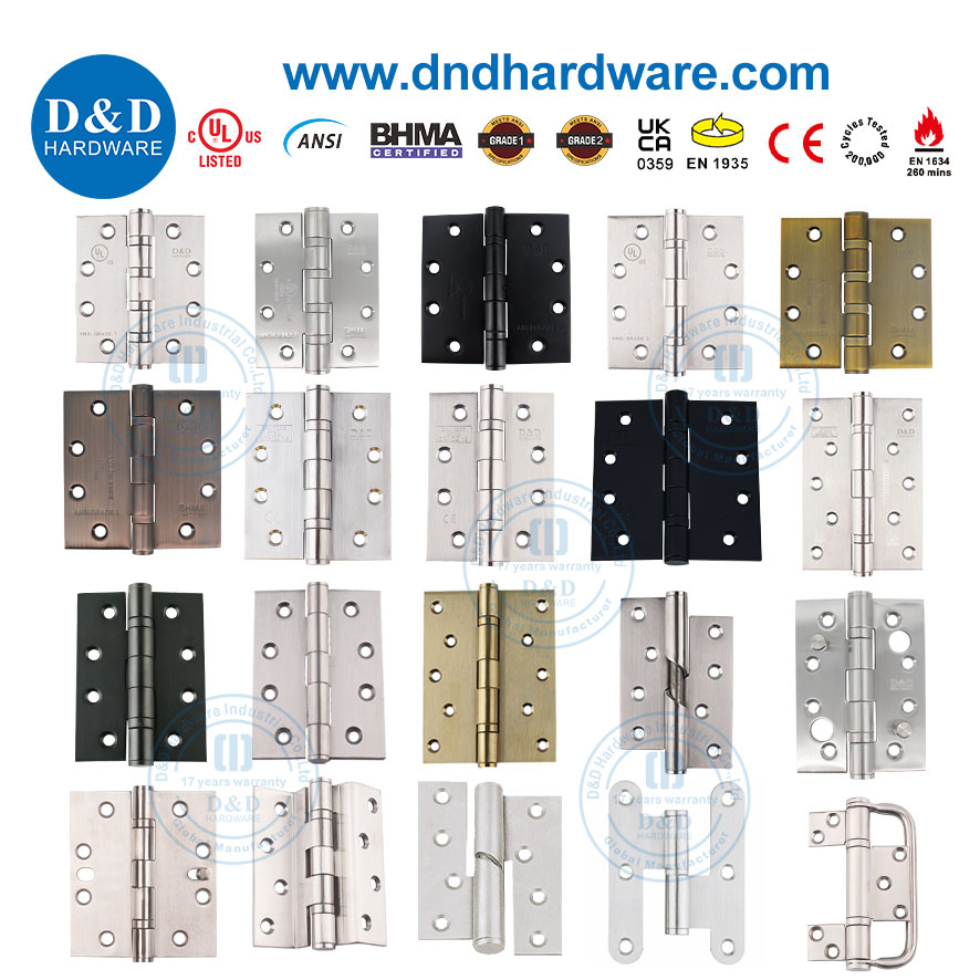 ANSI Heavy Duty UL Stainless Steel CE Mortise Flat Self Closing Black Hardware Gold Metal Shower Security Ball Bearing Conceal Iron Guangdong Wooden Door Hinge