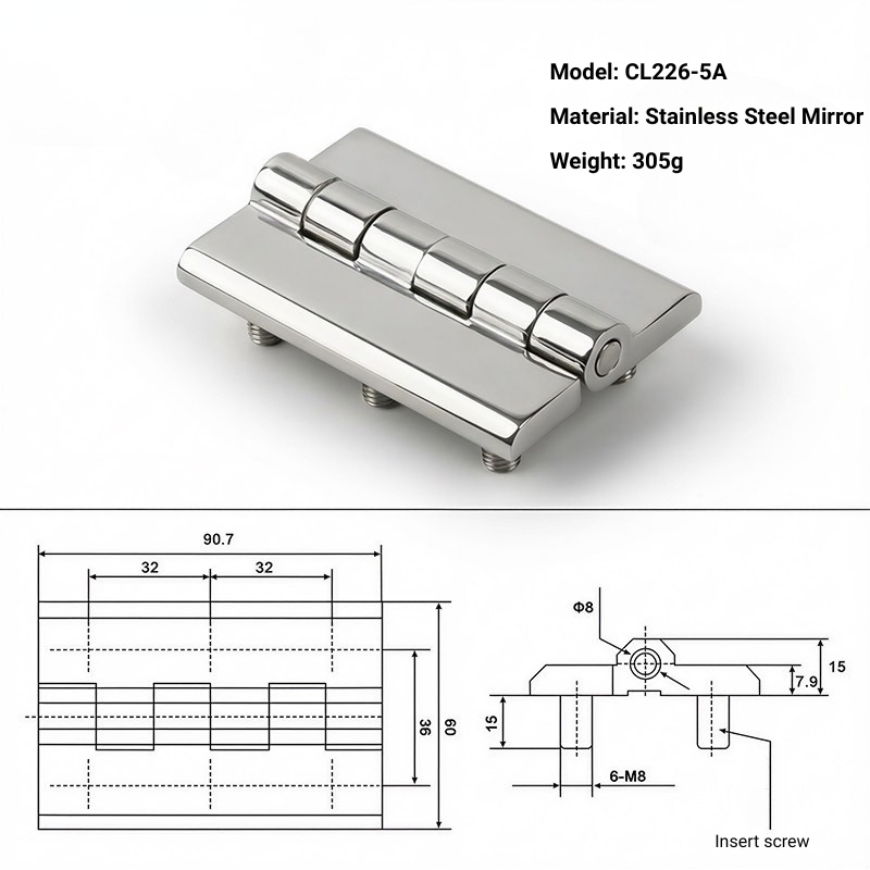 Stainless Steel Industrial Thickened Heavy Duty Control Box Cabinet Door Hinge