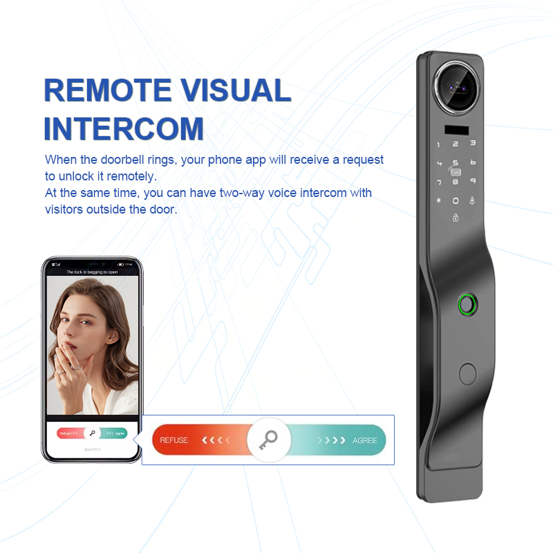 Fully Automatic Electric Lock WiFi Face ID Smart Lock Active Intercom Fingerprint Door Lock