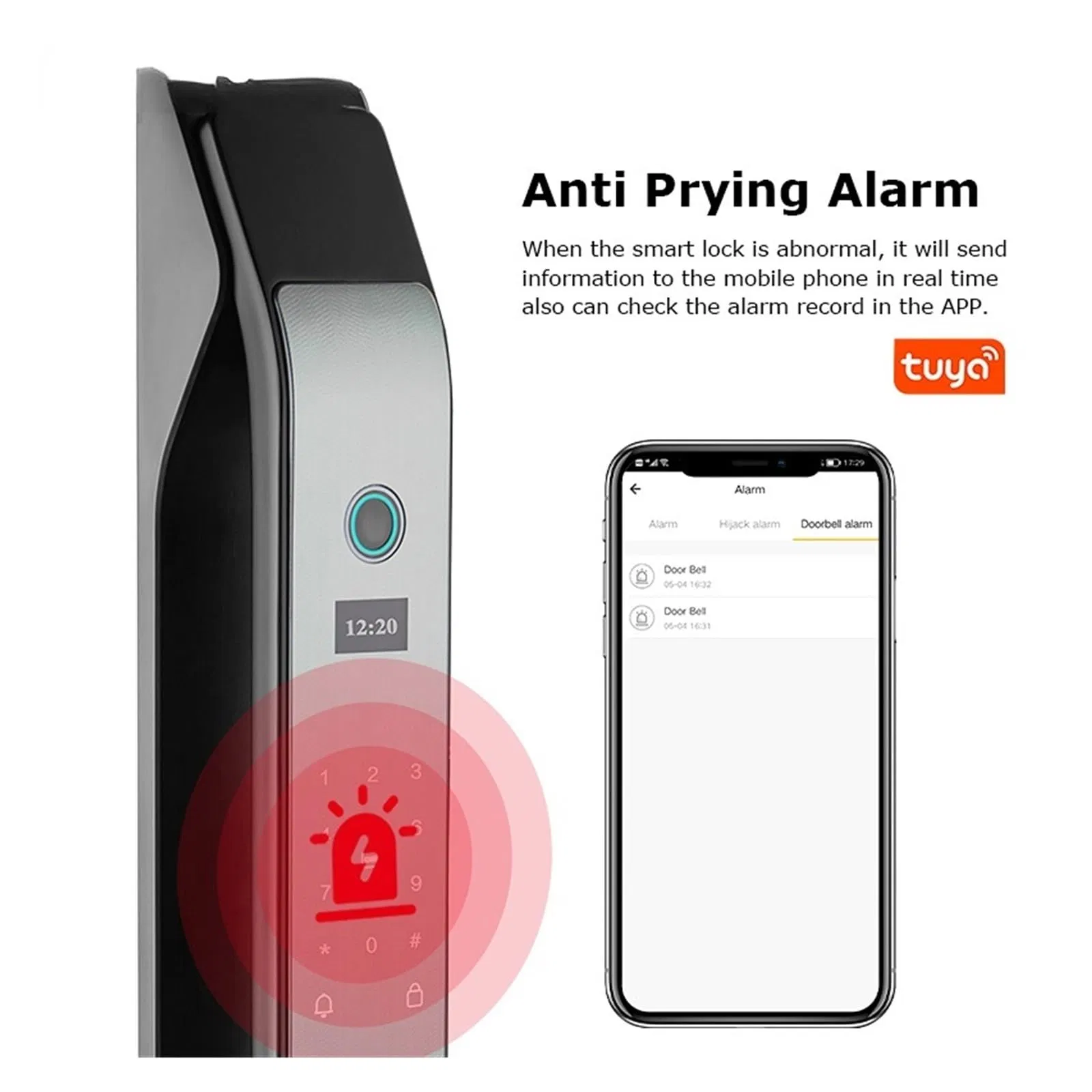 Smart Door Lock with 3D Face Recognition Tuya WiFi Remote Control Secure Keyless Entry Digital Lock