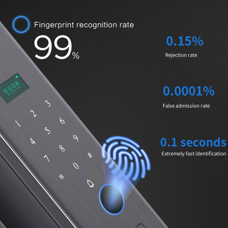 Tuya WiFi Smart Door Lock 3D Face Recognition Fingerprint Keyless Entry Biometric Digital Lock High Security Home Access Control