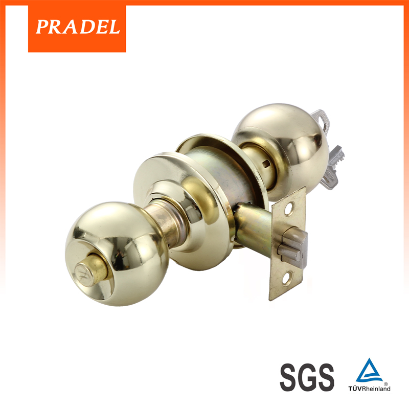 Home Bedroom Hardware Pull Handle Accessory Door Knobs with Locks Push Mechanical Round Cylindrical Door Locks Cerraduras Para Puerta for Wooden Doors