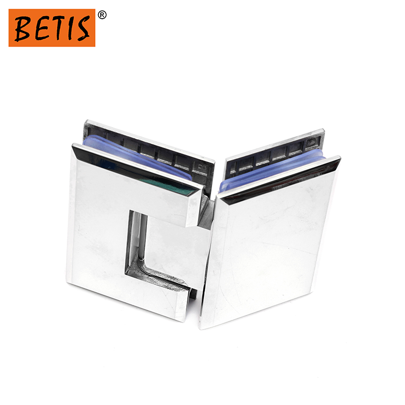 OEM Frameless 304 Stainless Steel Bathroom Accessories Gate Clamp Glass Hardware Fitting 135 Degree Glass Shower Door Hinge Manufacturers