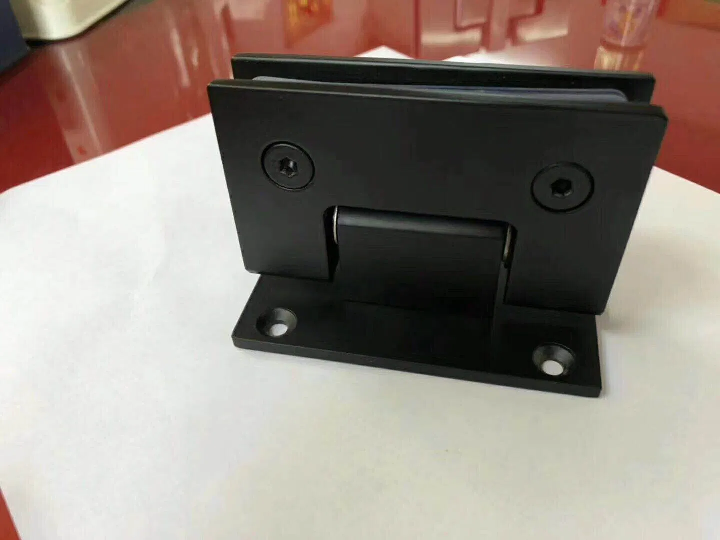 90 Degree Powder Spraying Matte Black Sliding Door Hardware Wall to Glass Shower Hinge