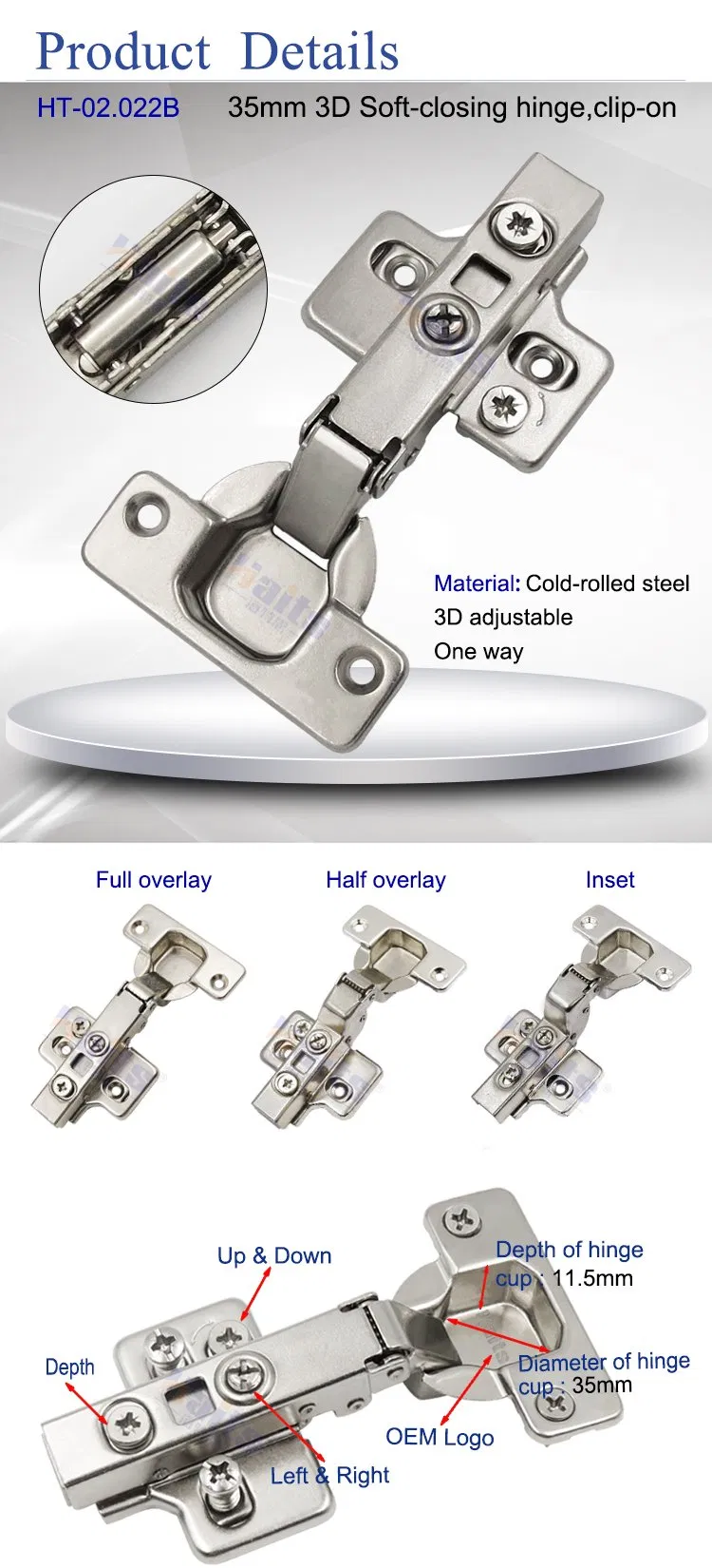 3D Soft-Closing Hinge Detail