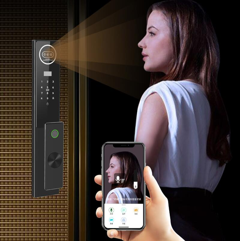 CNC Precision Carving 3D Face Recognition Smart Door Lock