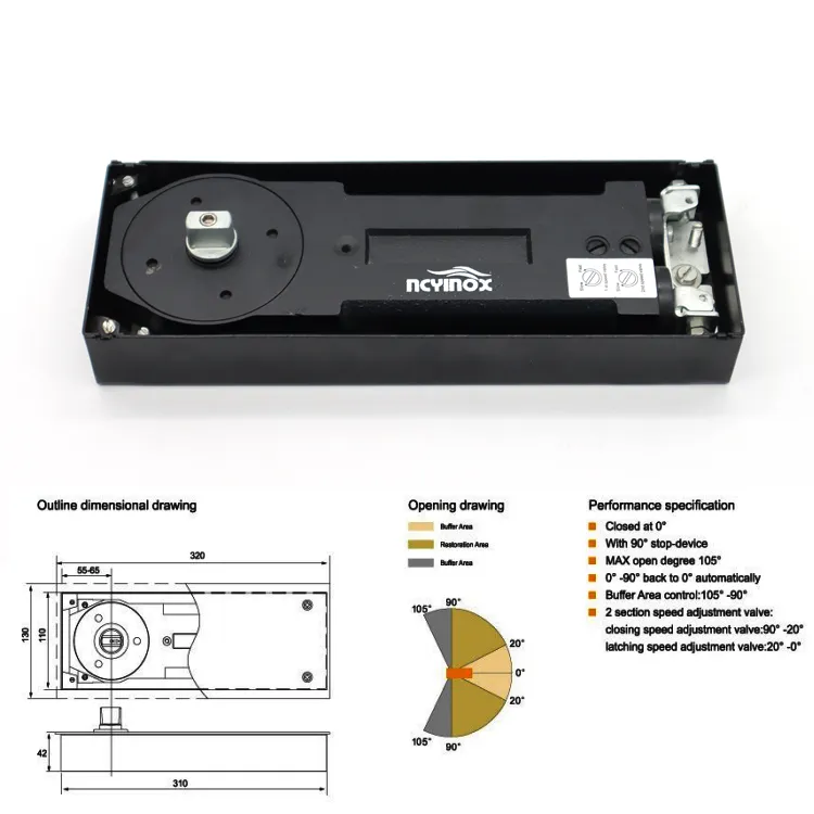 Floor Spring Hinge Door Closer 1