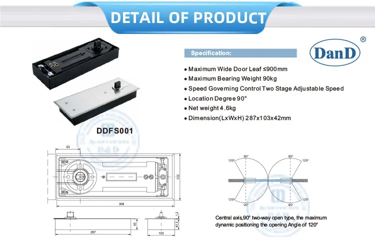 Floor Spring Hinge Detail 1