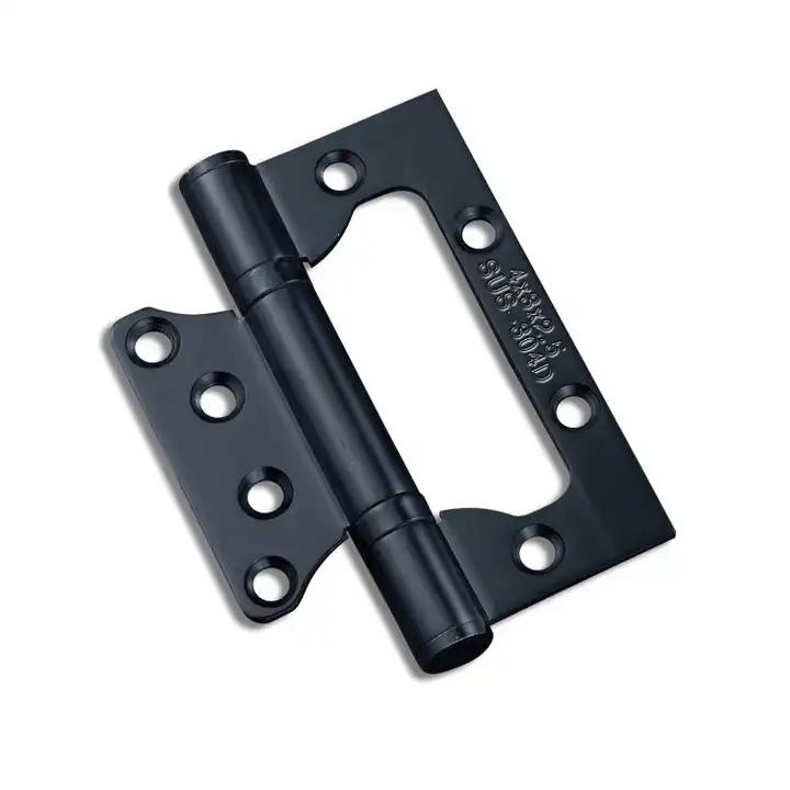 4 Inch Stainless Steel 201 Bedroom Flush Ball Bearing Black Door Hinges for Wooden Door