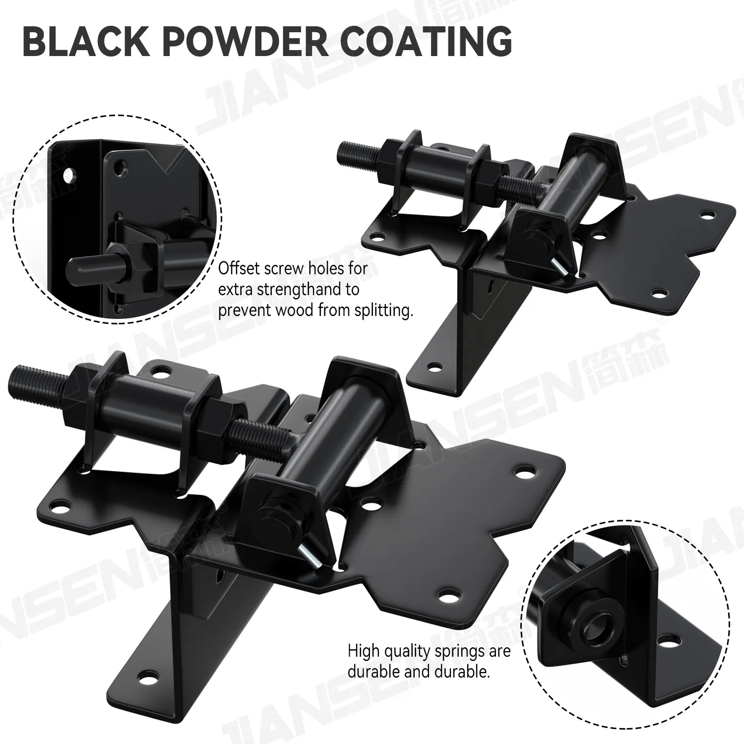 Modern Black Powder Coating PVC Fence Gate Hinge Stainless Steel Fence Hinge Adjustable PVC Easy Installation Fence Gate Hinge