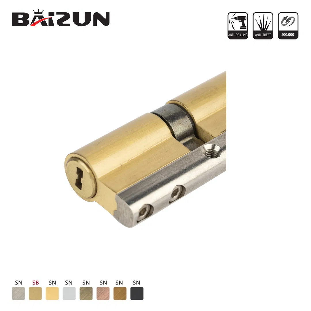 Long Mechanical Life-Time Brass Door Cylinder Lock with Keys