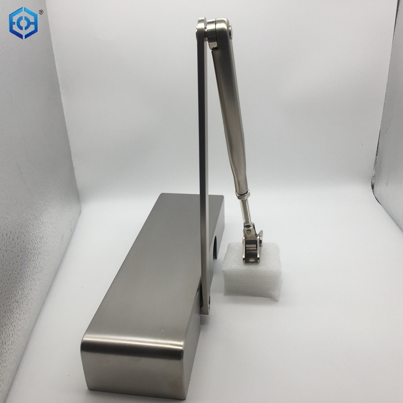 Silver Surface Mounted Stainless Steel Support Arm Stainless Steel Cover Door Closer