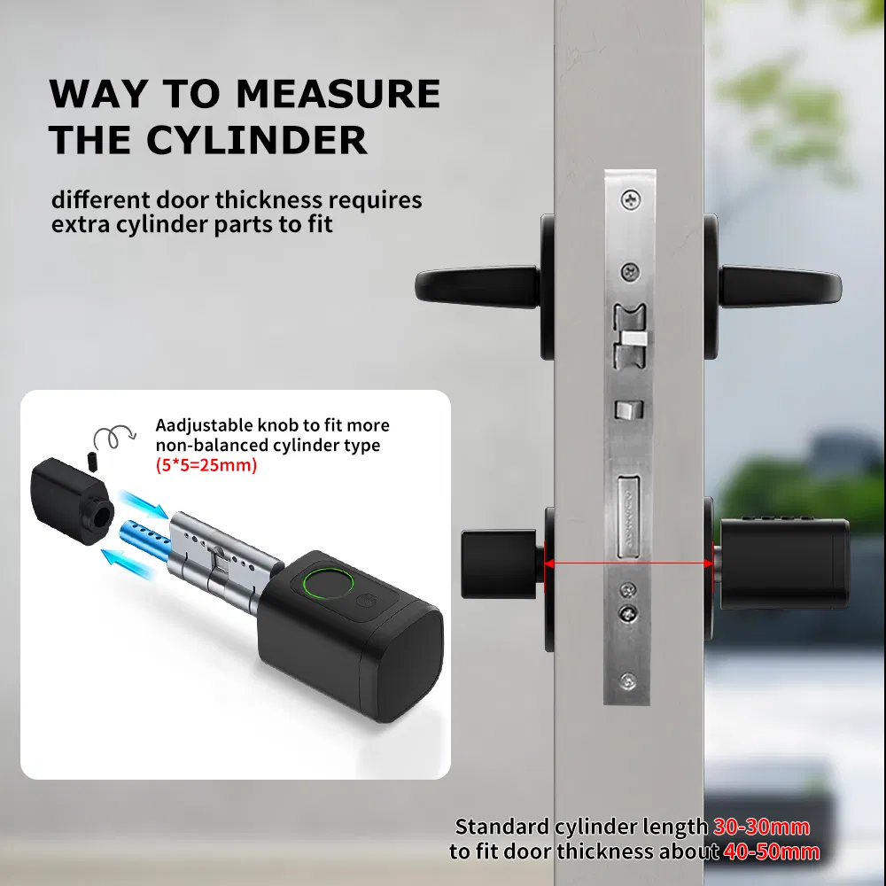 Ttlock APP Fingerprint and Password Smart Door Cylinder Lock with Europe Standard