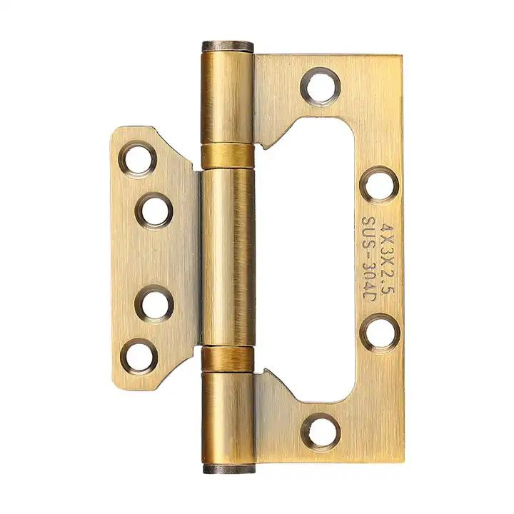 4 Inch Stainless Steel 201 Bedroom Flush Ball Bearing Black Door Hinges for Wooden Door