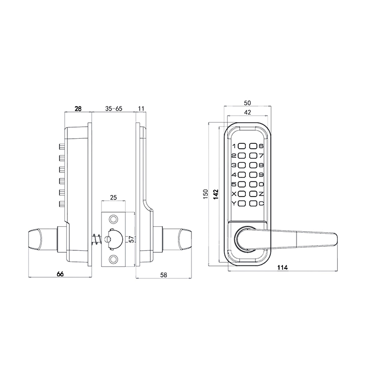 Udohow Mechanical Entry Combination Push Button Door Lock Keyless Digital Doorlock