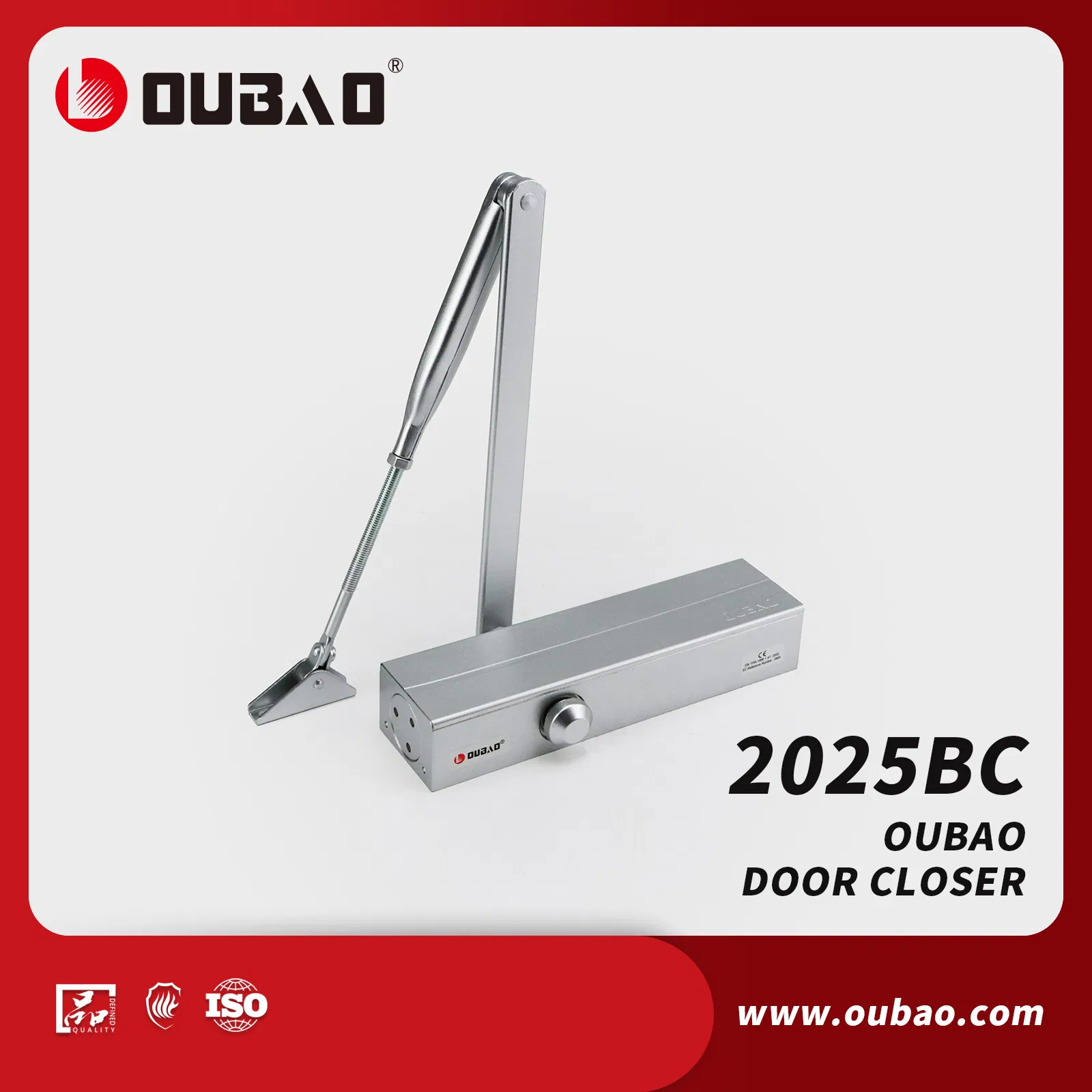 Fire Resistant Aluminum Hydraulic Heavy Duty Commercial Door Closer with Back Check