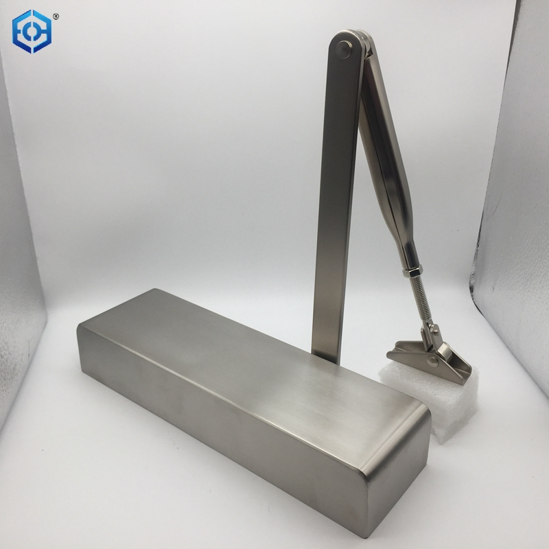 Silver Surface Mounted Stainless Steel Support Arm Stainless Steel Cover Door Closer