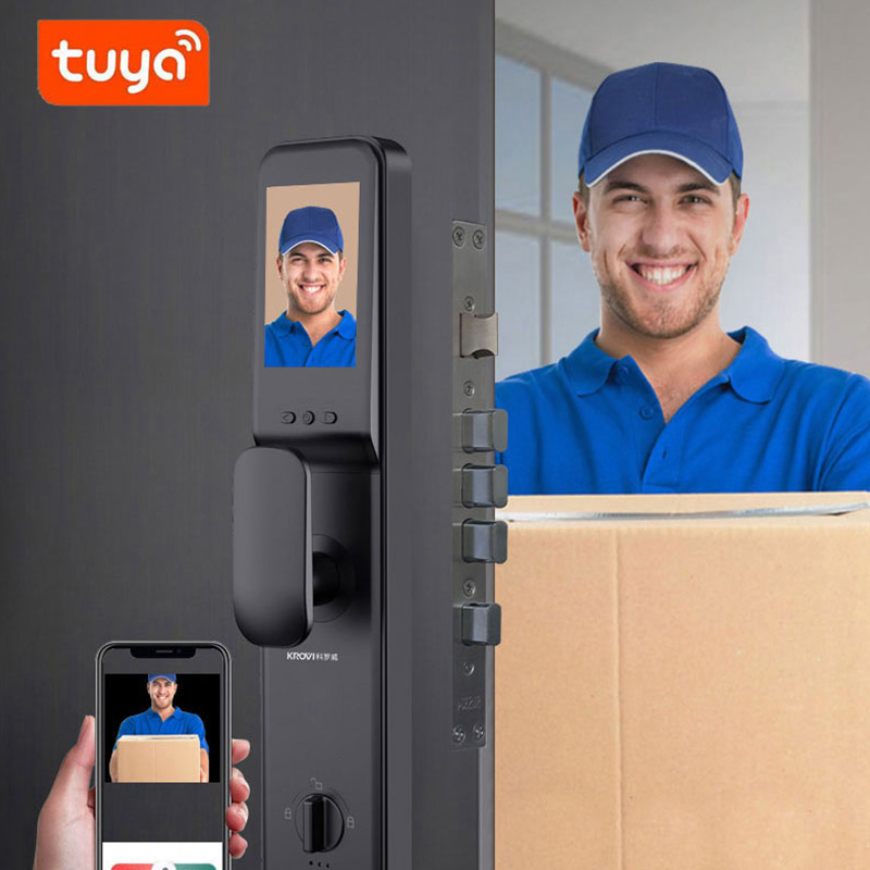 Smart Lock 3D Face Recognition Fingerprint Tuya WiFi Biometric Door Lock Tuya APP Control Keyless Entry Digital Door Lock