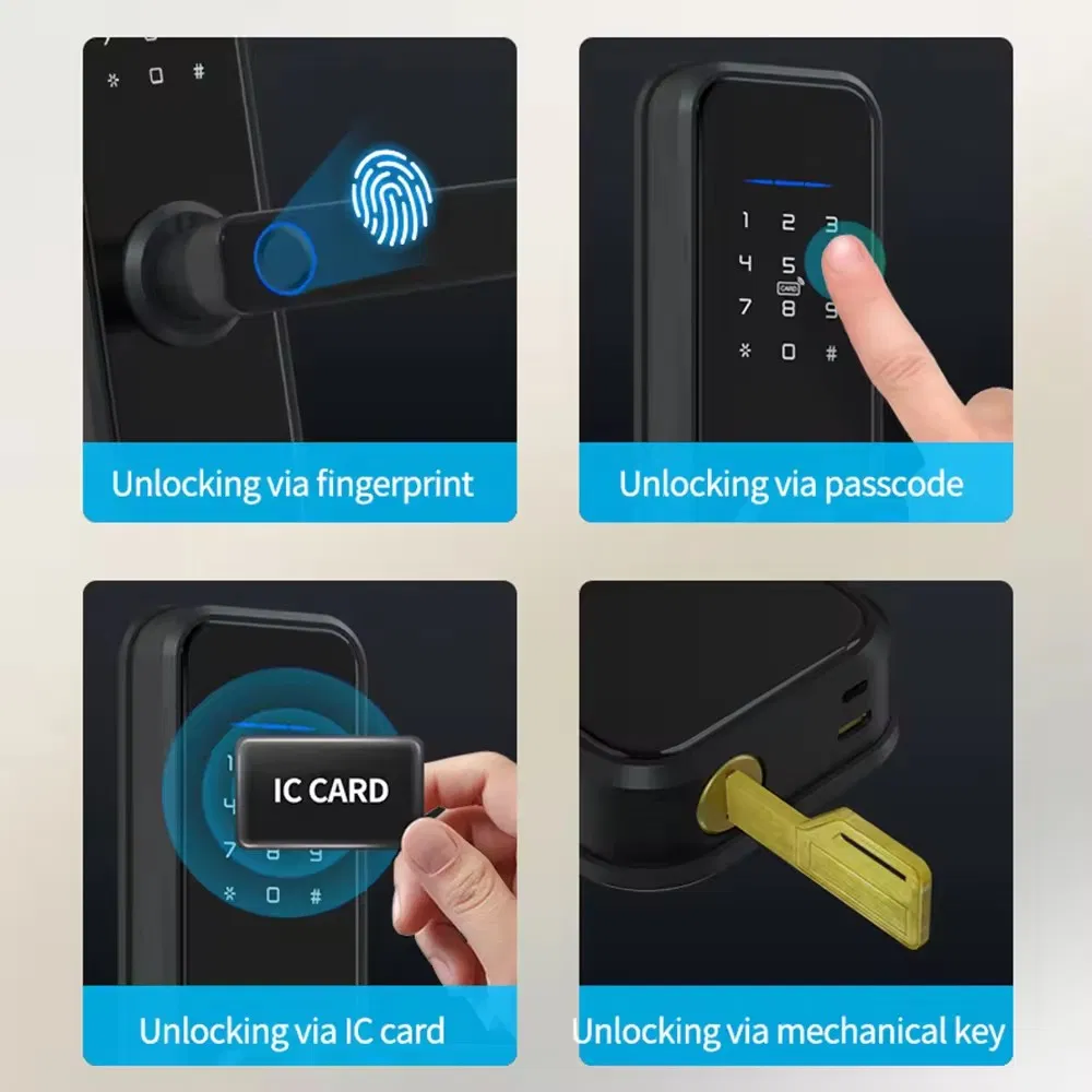 Ttlock Waterproof Smart Door Lock Biometric Lock Fingerprint Door Handle Digital Keyless Lock