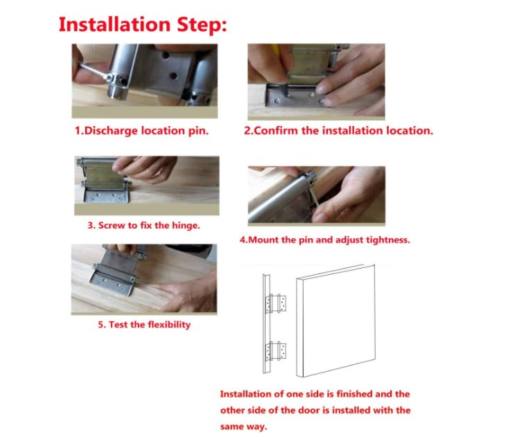 Stainless Steel Door Swing Self Closing Double Action Spring Hinges