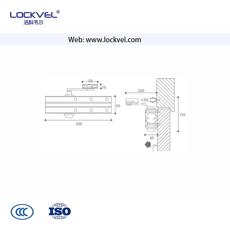 European Standard Fireproof Surface Mounted Door Closer