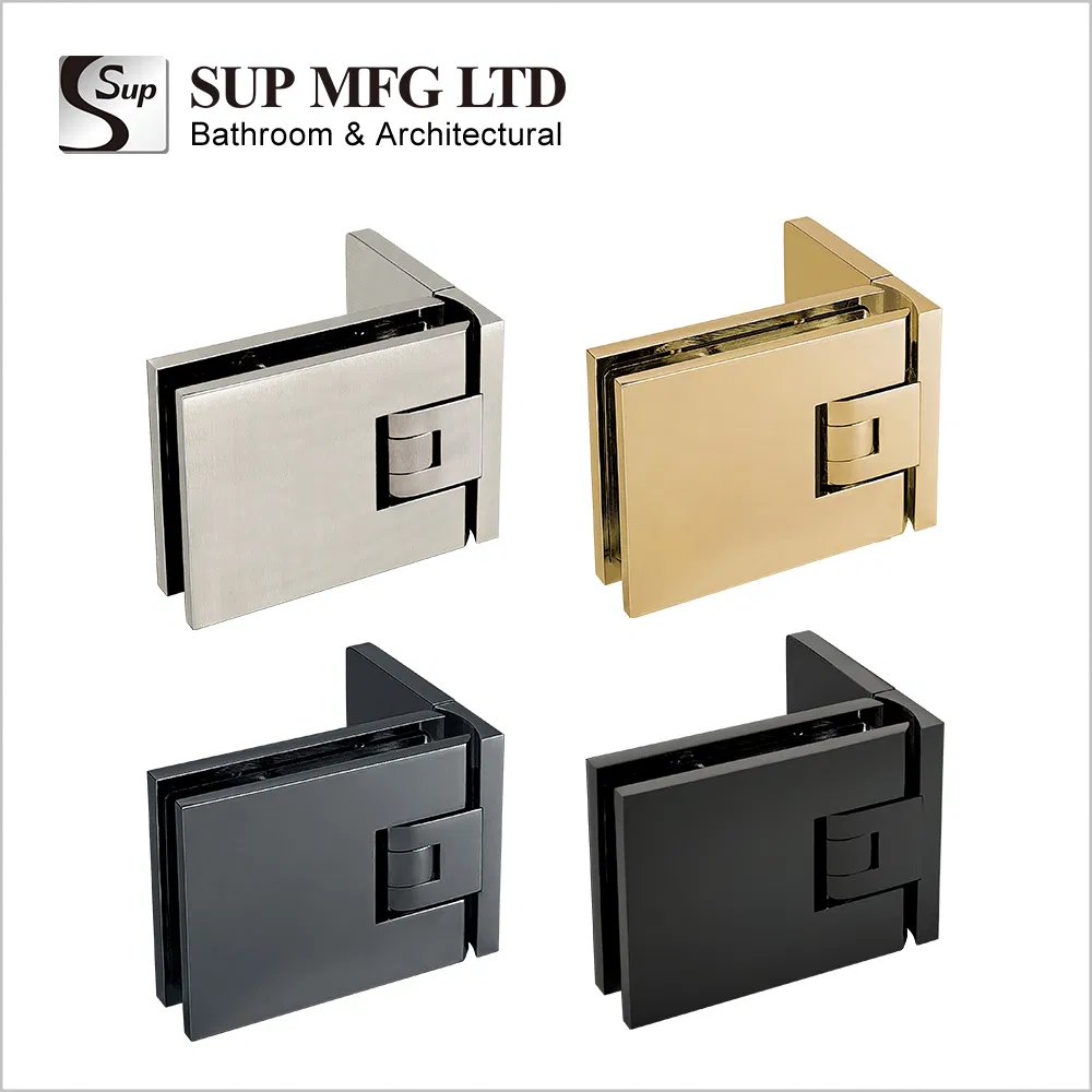 Slim Gap Solid Brass Shower Glass Door Hinge Adjustable with Cover