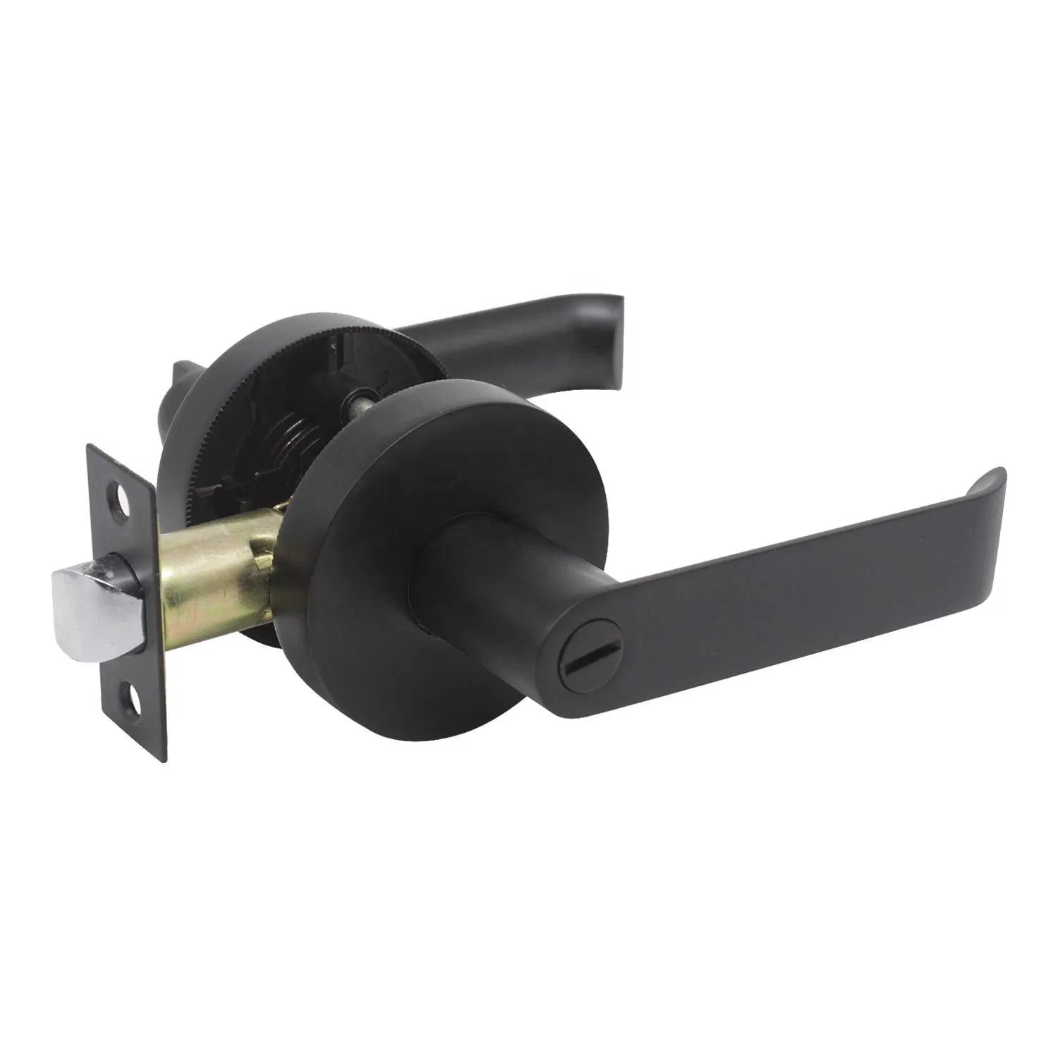 Mechanical Door Handle Lock Tubular Structure Keyed Entrance Privacy Bedroom Passage Door Brushed Satin Nickel