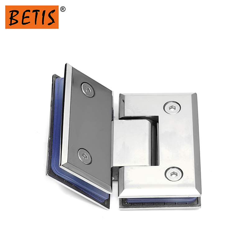 OEM Frameless 304 Stainless Steel Bathroom Accessories Gate Clamp Glass Hardware Fitting 135 Degree Glass Shower Door Hinge Manufacturers