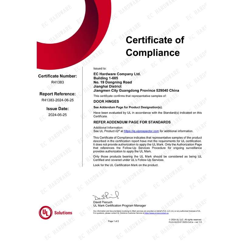UL Certification Door Hinge